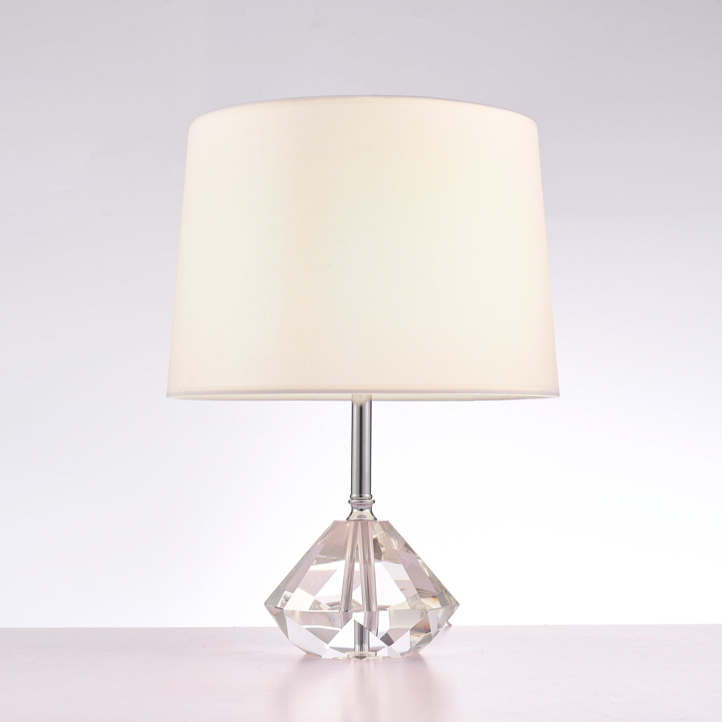 Pasargad Home Tortona 14" White Metal & Crystal Table Lamp