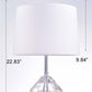Pasargad Home Tortona 14" White Metal & Crystal Table Lamp