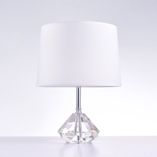 Pasargad Home Tortona 14" White Metal & Crystal Table Lamp