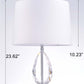 Pasargad Home Trento 16" White Metal & Crystal Table Lamp