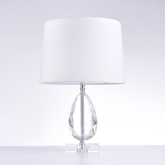 Pasargad Home Trento 16" White Metal & Crystal Table Lamp