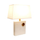 Pasargad Home Verona 17" White & Gold Marble Table Lamp