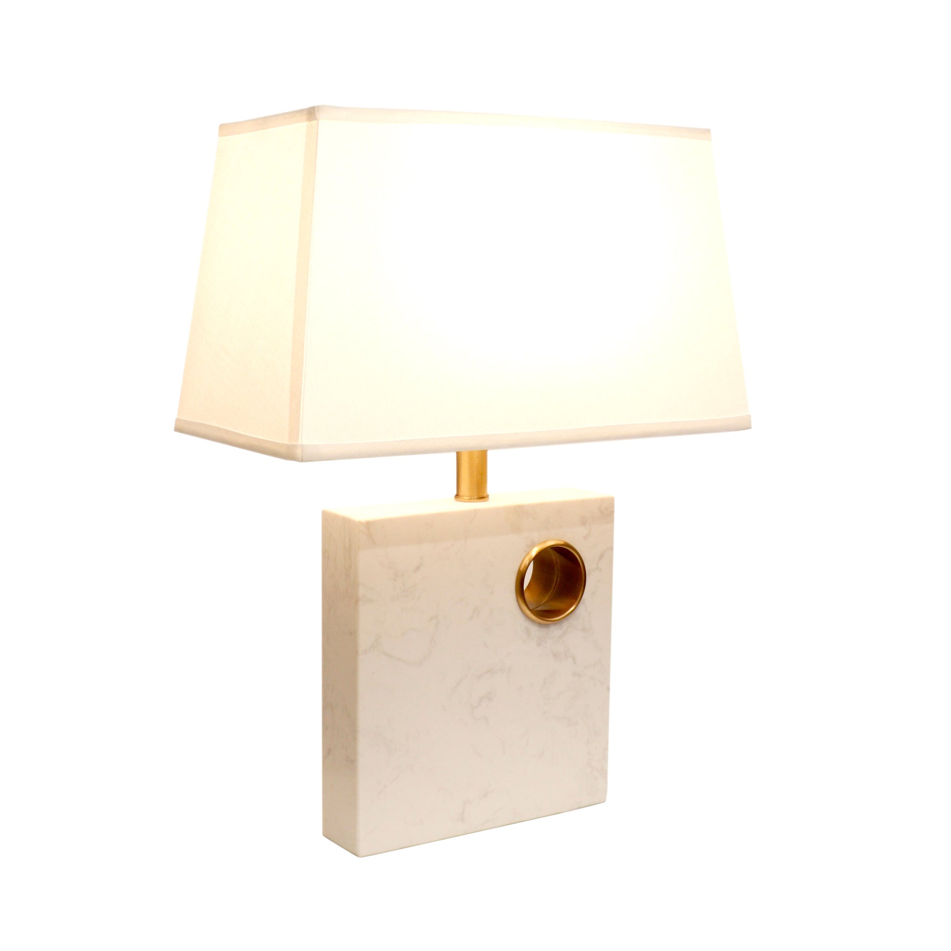 Pasargad Home Verona 17" White & Gold Marble Table Lamp