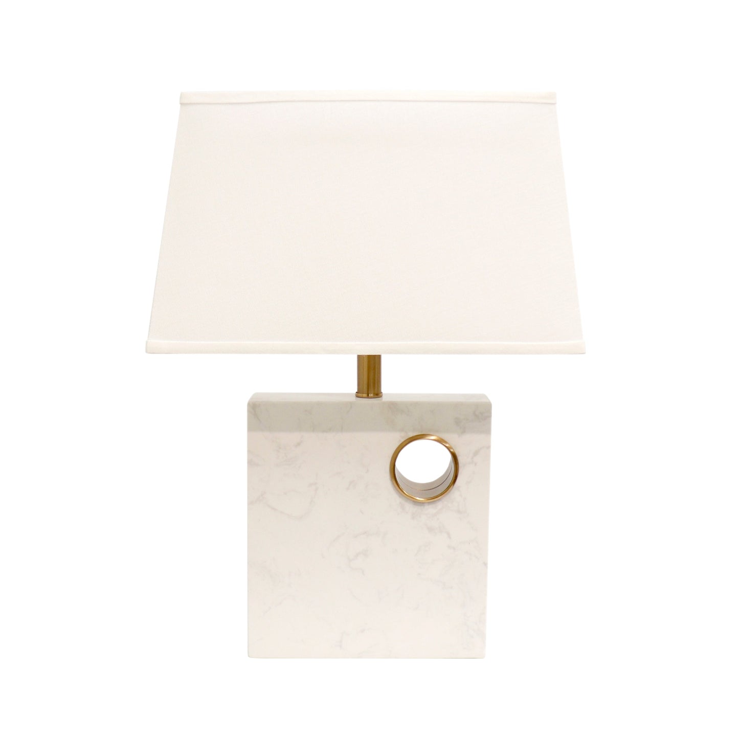 Pasargad Home Verona 17" White & Gold Marble Table Lamp