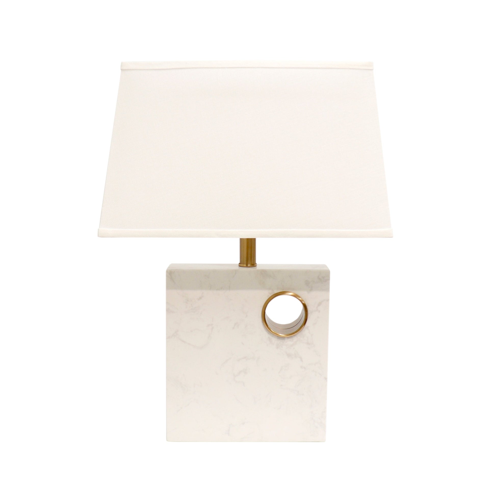 Pasargad Home Verona 17" White & Gold Marble Table Lamp