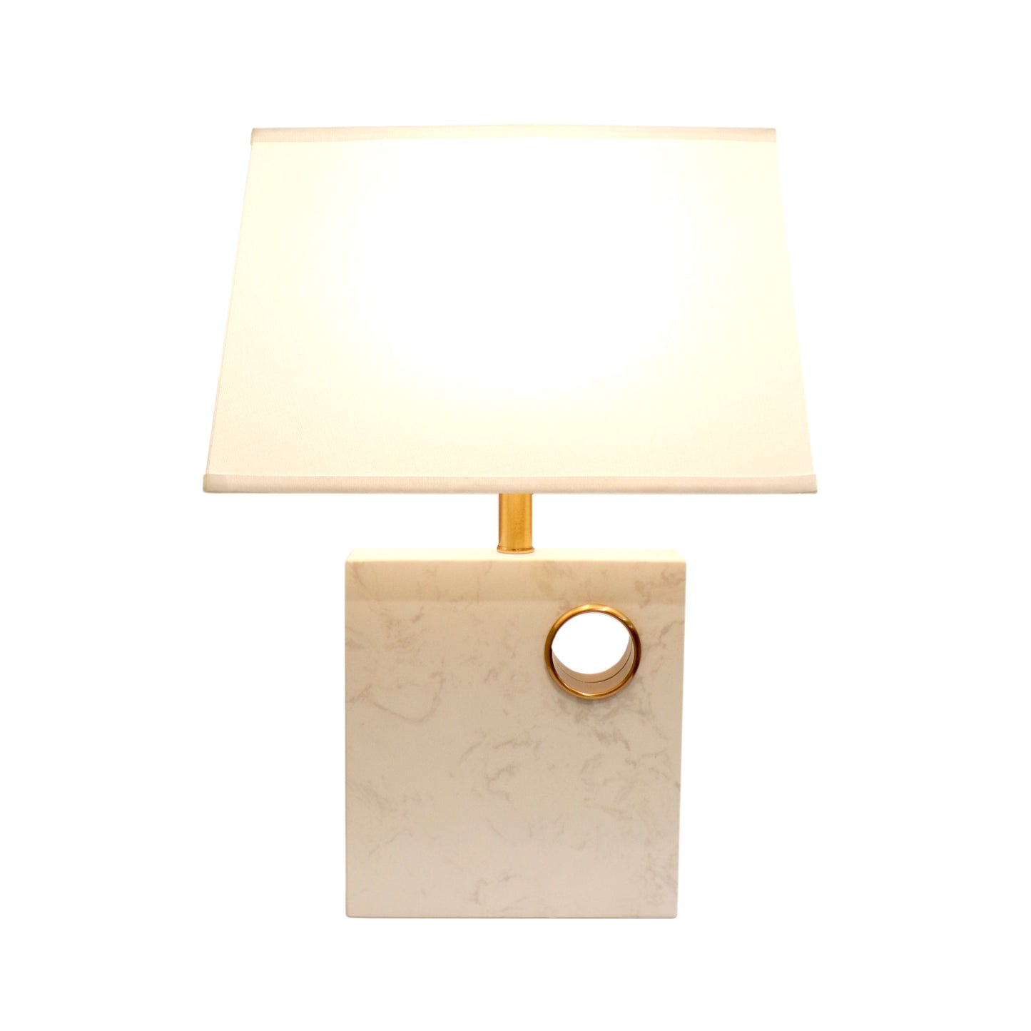 Pasargad Home Verona 17" White & Gold Marble Table Lamp