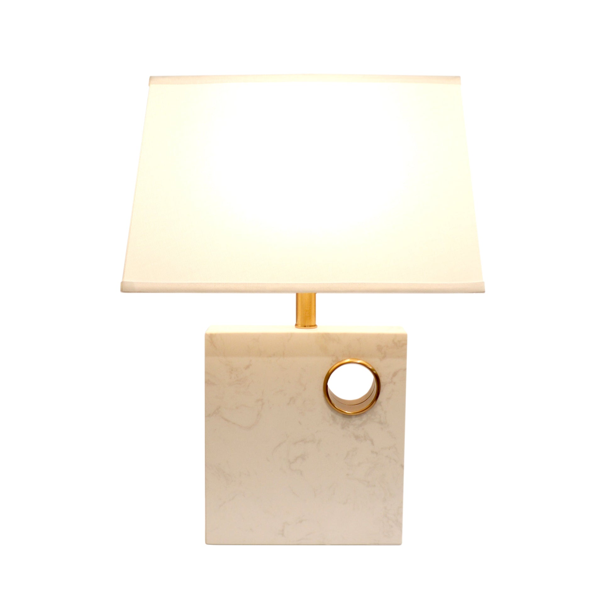 Pasargad Home Verona 17" White & Gold Marble Table Lamp