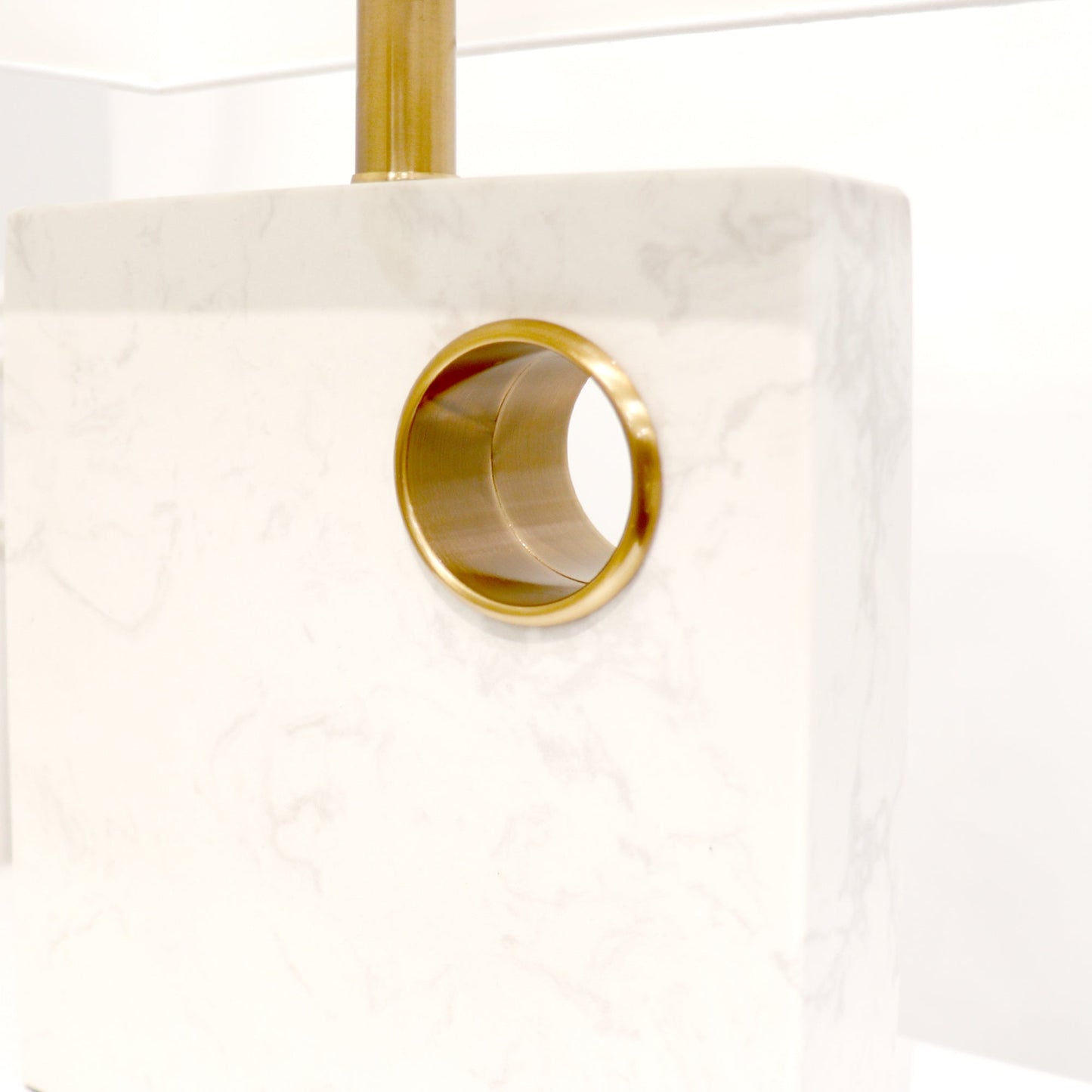 Pasargad Home Verona 17" White & Gold Marble Table Lamp