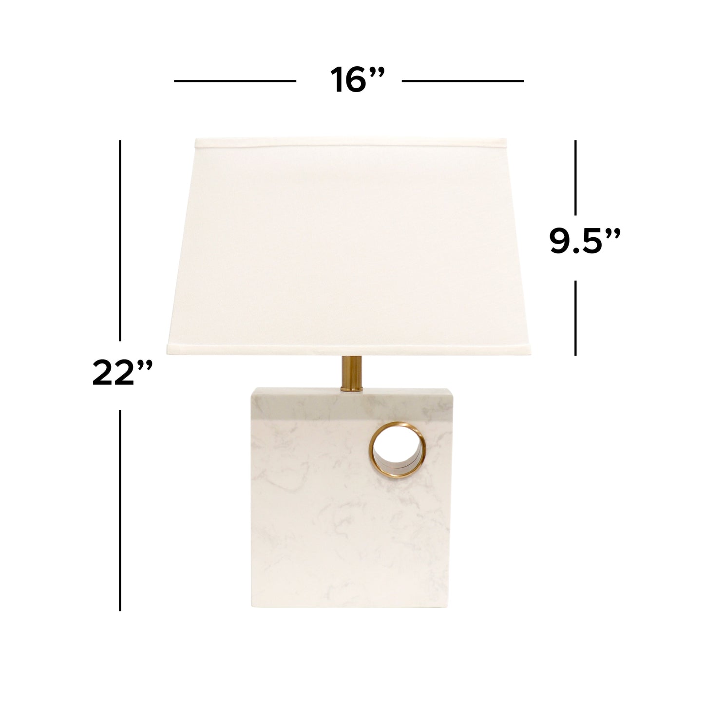 Pasargad Home Verona 17" White & Gold Marble Table Lamp