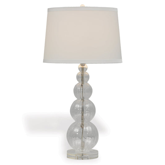 Port 68 Alessandra Glass Table Lamp with White Hardback Drum Shade