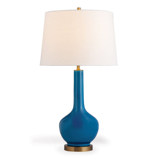 Port 68 Alex Turquoise Porcelain Table Lamp with Hardback Drum Shade