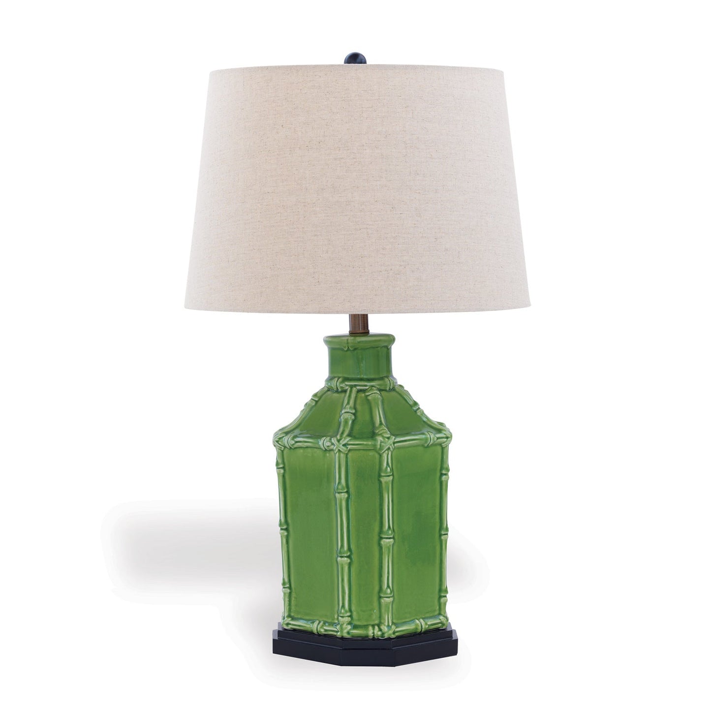 Port 68 Amelia Green Antique Table Lamp with Hardback Drum Shade