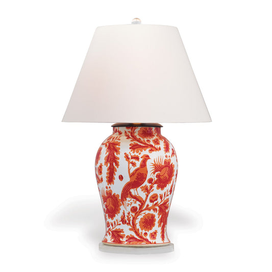 Port 68 Arcadia Coral 36" Porcelain Classic Table Lamp with White Hardback Shade