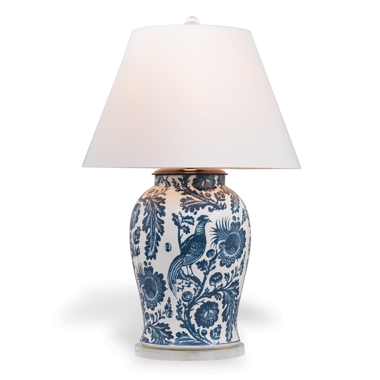 Port 68 Arcadia Indigo 36" Porcelain Classic Table Lamp with White Hardback Shade