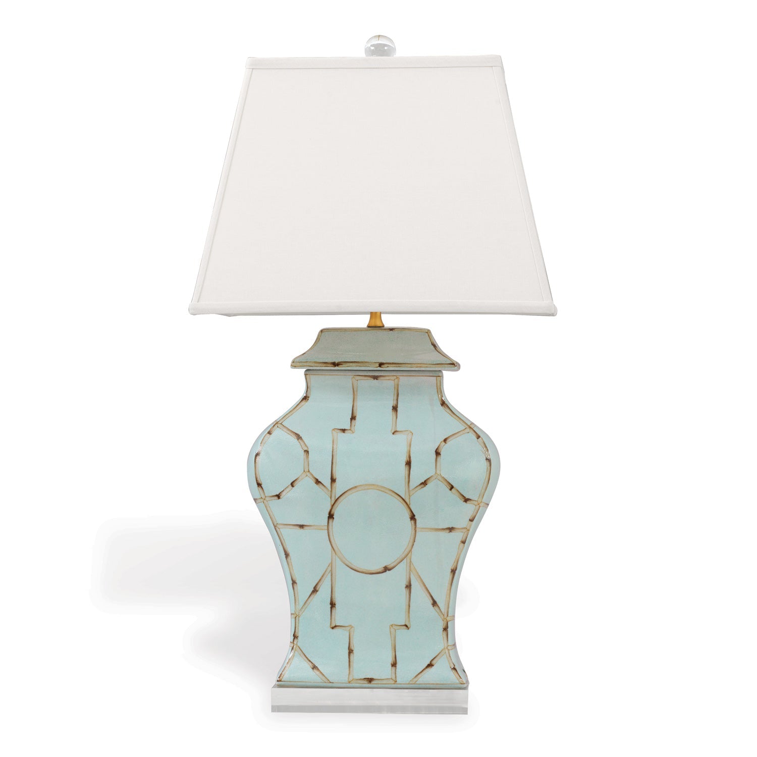 Port 68 Baldwin Blue Table Lamp with White Rectangle Softback Shade ...