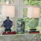 Port 68 Bamboozled Palm Table Lamp with White Rectangle Hardback Shade