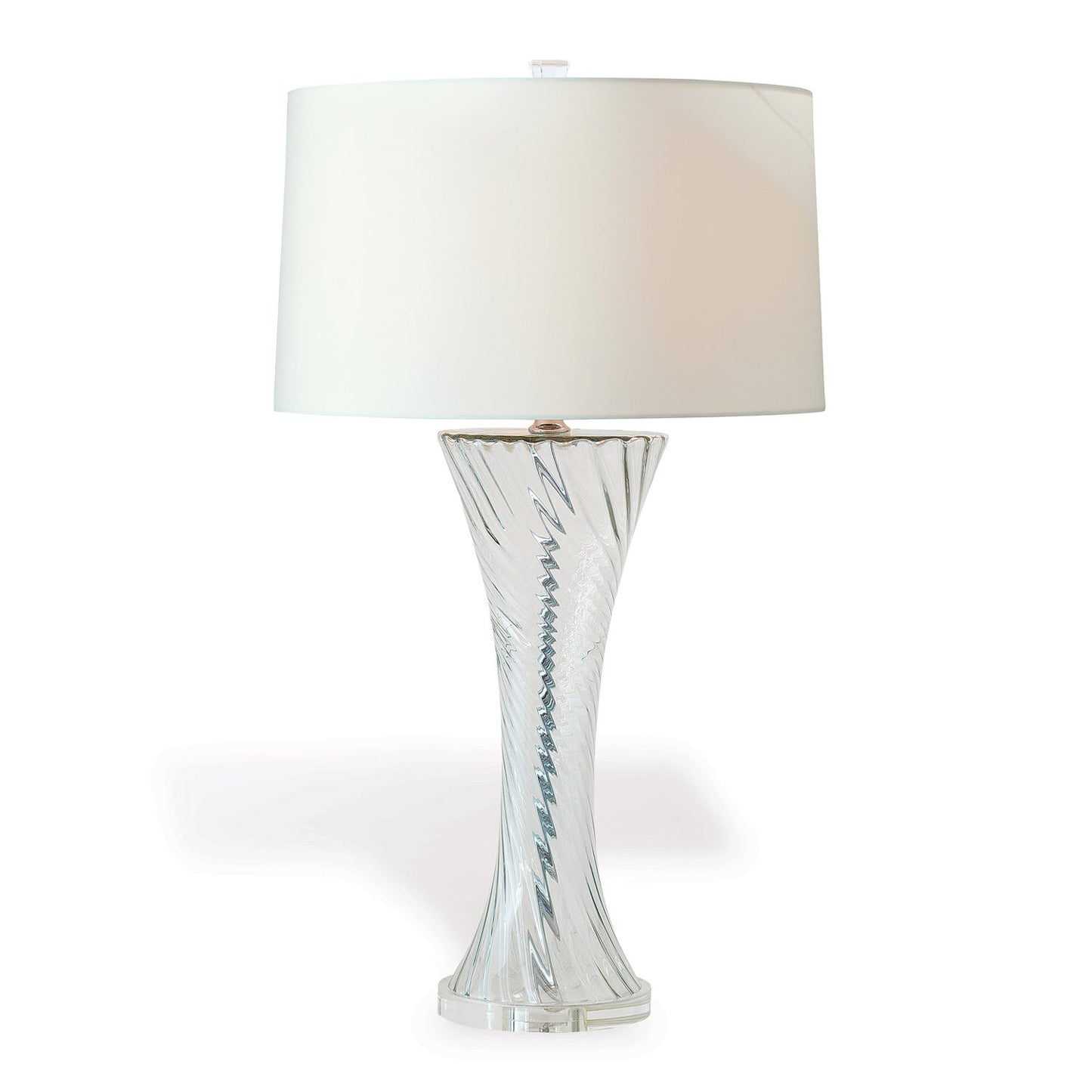 Port 68 Bella Clear 34" Table Lamp with White Hardback Drum Shade