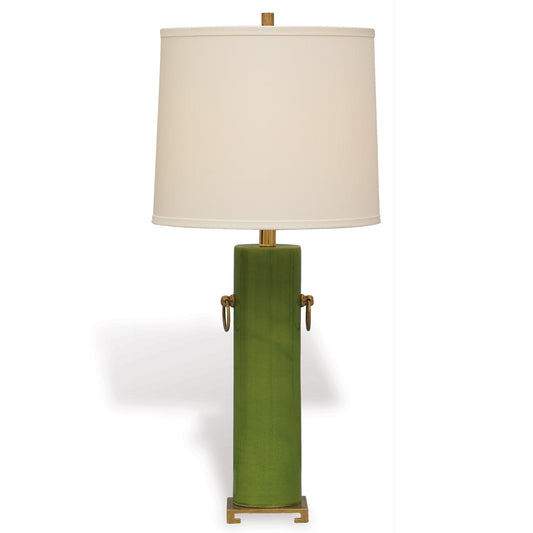 Port 68 Beverly 32" x 14" Apple Green Porcelain Table Lamp With 3-Way Switch and Round Drum Hardback Shade