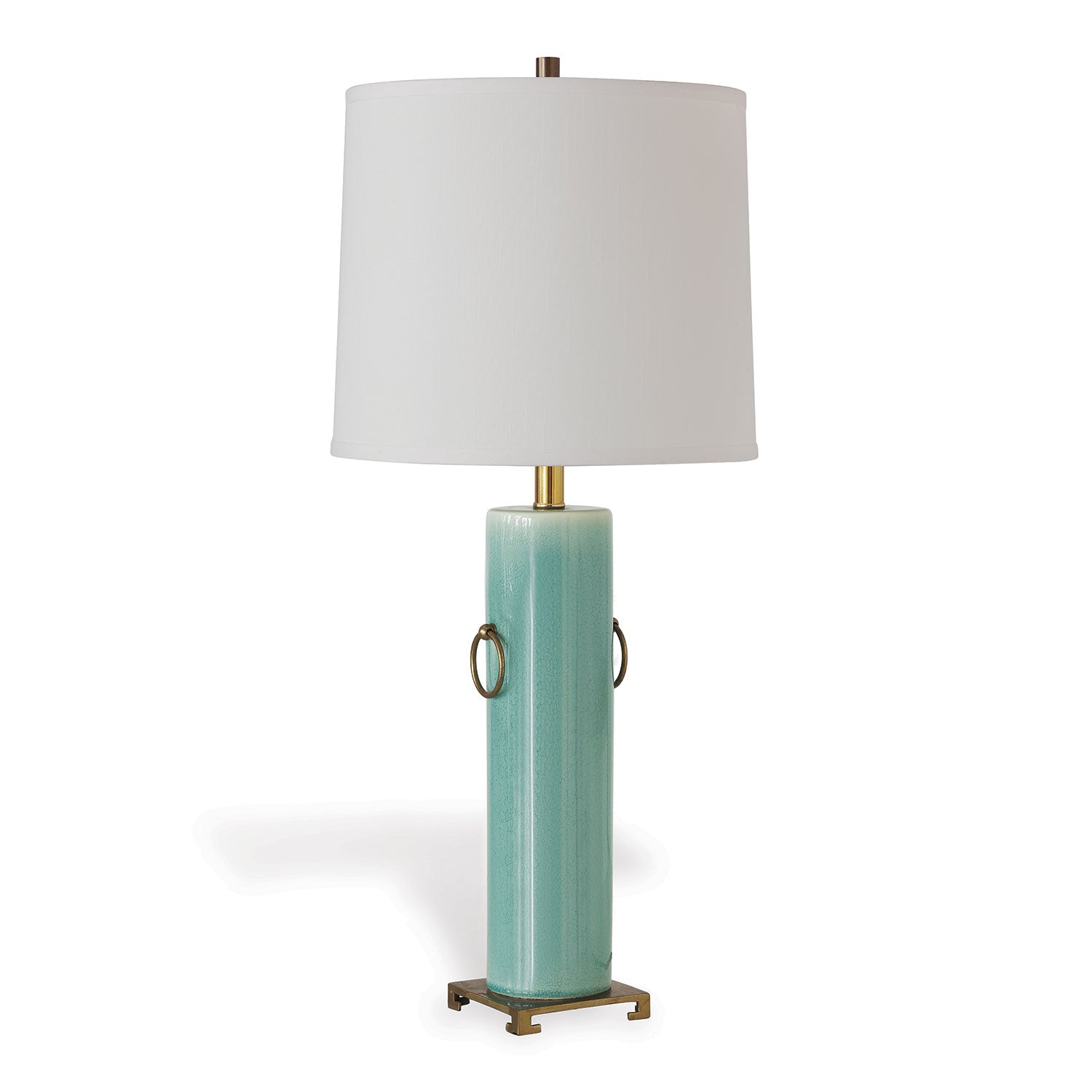 Port 68 Beverly 32" x 14" Celadon Porcelain Table Lamp With 3-Way Switch and Round Drum Hardback Shade