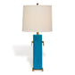 Port 68 Beverly 32" x 14" Turquoise Porcelain Table Lamp With 3-Way Switch and Round Drum Hardback Shade