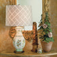 Port 68 Botanical Palm Hexagon Table Lamp with White Round Hardback Shade