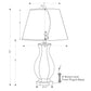 Port 68 Botanical Palm Hexagon Table Lamp with White Round Hardback Shade