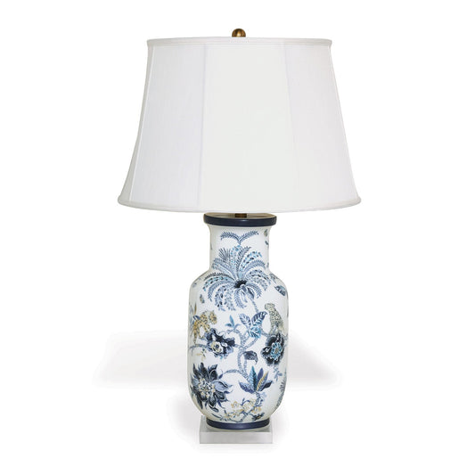 Port 68 Braganza Blue Hex 34" x 19" Table Lamp with White Softback Shade
