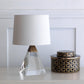 Port 68 Cairo Crystal Modern Pyramid Table Lamp with White Hardback Shade