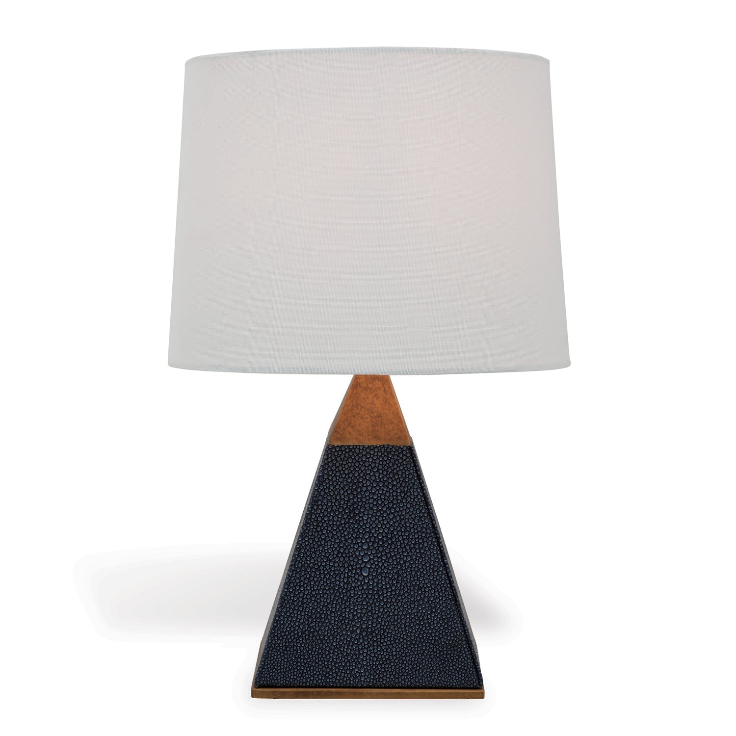 Port 68 Cairo Gray Modern Pyramid Table Lamp with White Hardback Shade