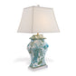 Port 68 Canton Celadon Narrow Jar Rectangle Table Lamp with White Softback Shade