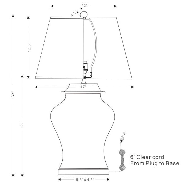 Port 68 Canton Celadon Narrow Jar Rectangle Table Lamp with White Softback Shade