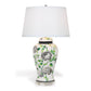 Port 68 Charlotte Black Floral Table Lamp with White Hardback Shade