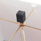 Port 68 Chicago Aged Brass Table Lamp with Beige Rectangle Softback Shade