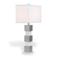 Port 68 Chicago Brushed Nickel Table Lamp with Beige Rectangle Softback Shade