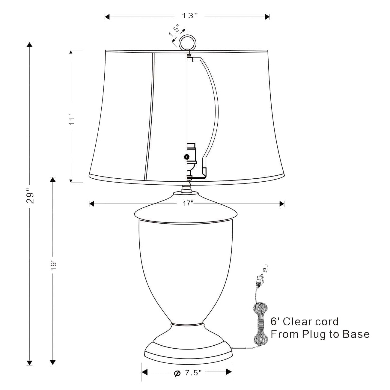 Port 68 Deane Slate 29" Table Lamp with White Softback Shade