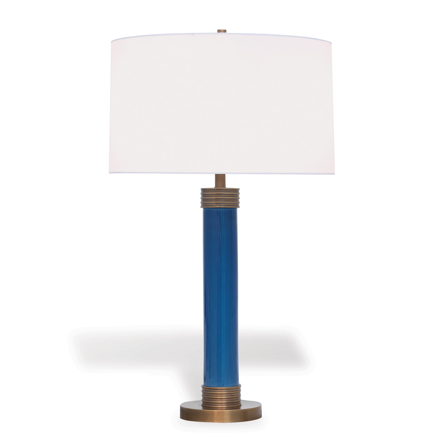 Port 68 Dearborn Blue 31" Table Lamp with White Round Drum Hardback Shade