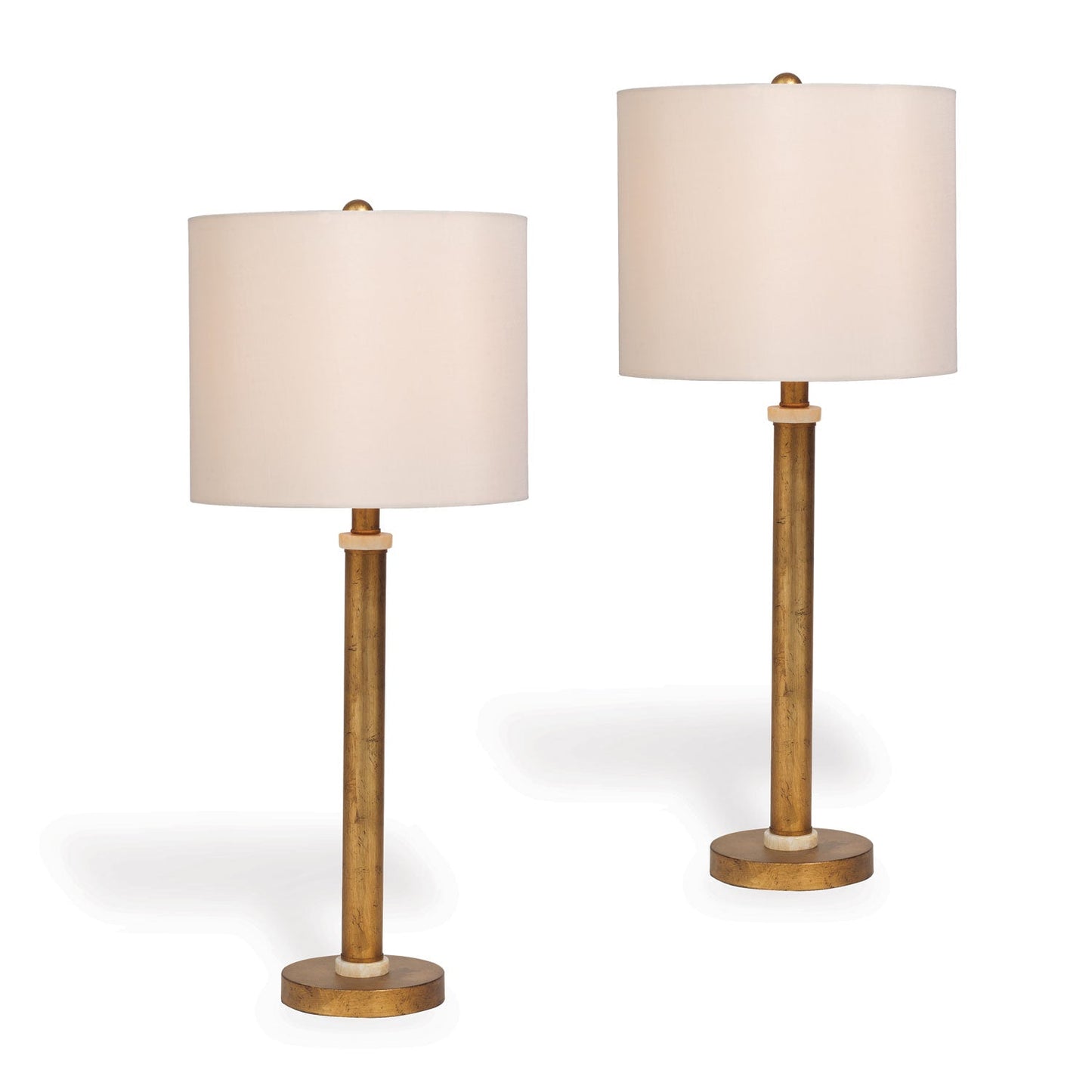 Port 68 Delfern Gold Buffet Set of 2 Table Lamp with Beige Hardback Shade