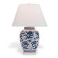 Port 68 Dragon Navy Table Lamp with White Hardback Shade