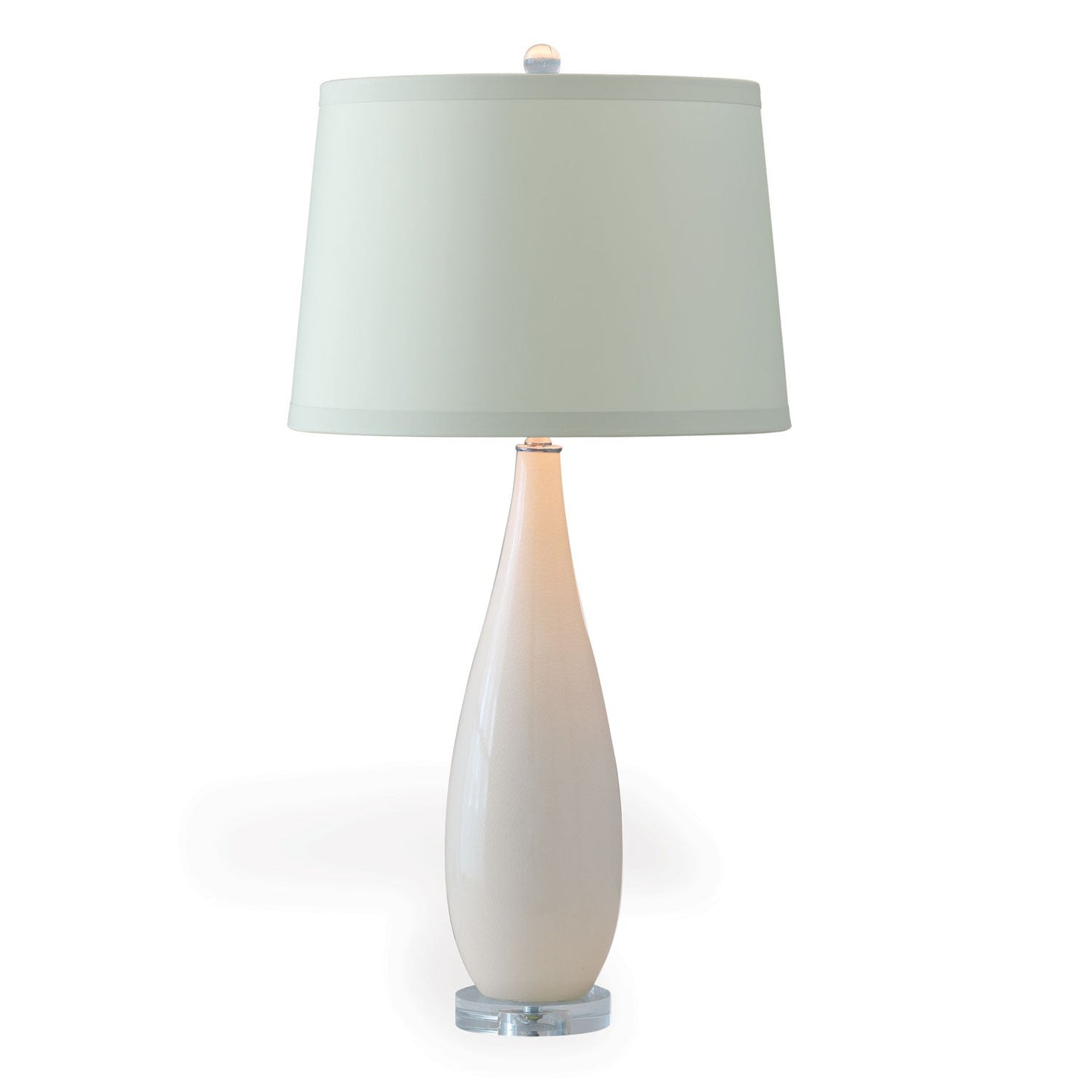 Port 68 Emma Ivory 32" Table Lamp with Green Drum Hardback Shade