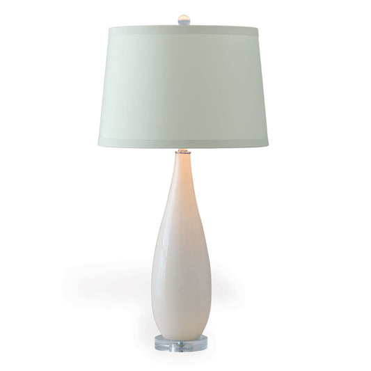 Port 68 Emma Ivory 32" Table Lamp with Green Drum Hardback Shade