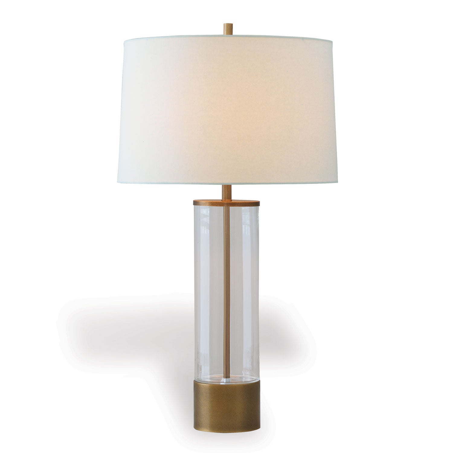 Port 68 Evanston Clear 32" Modern Glass Table Lamp with White Hardback Shade