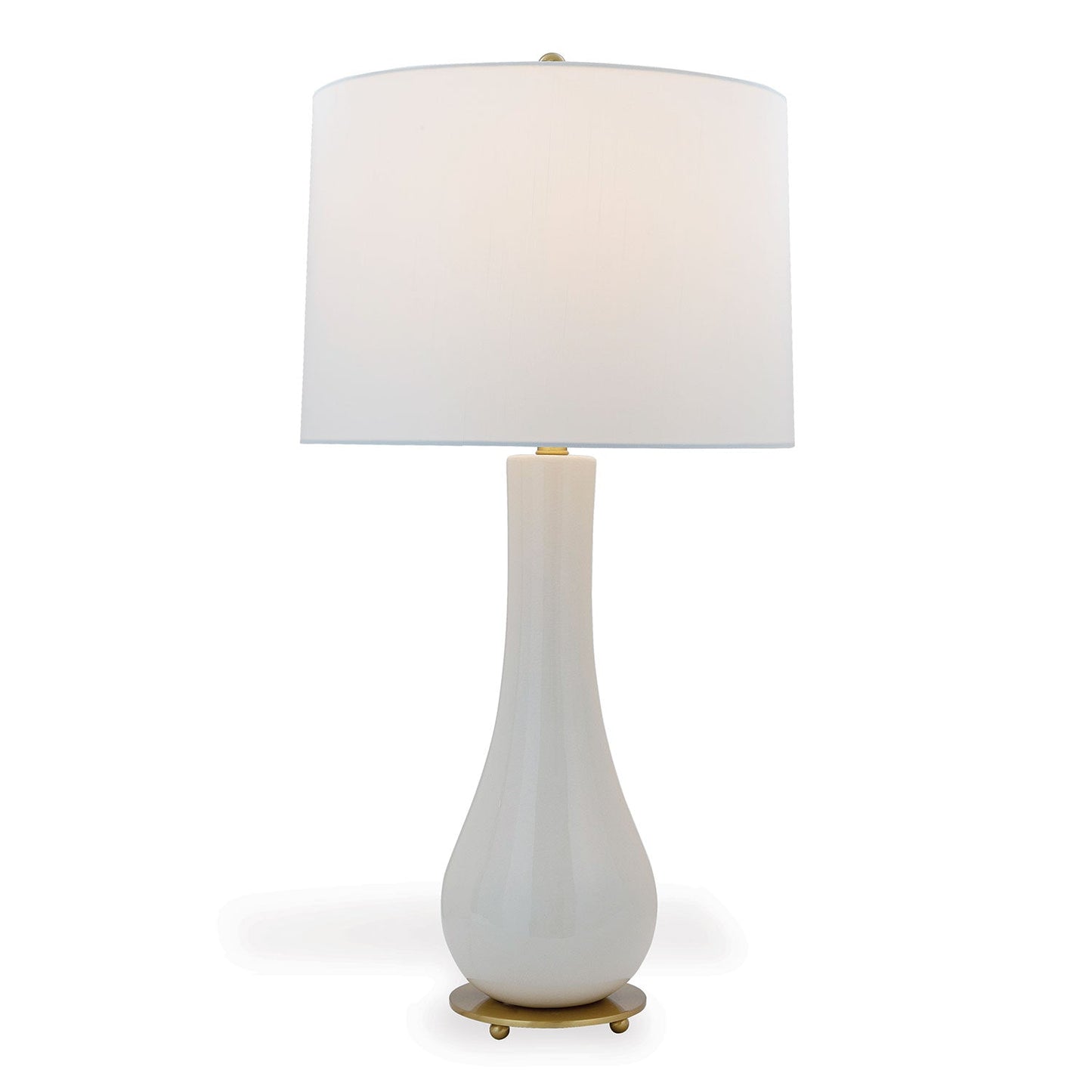 Port 68 Florence Cream Classic Table Lamp with White Round Hardback Shade