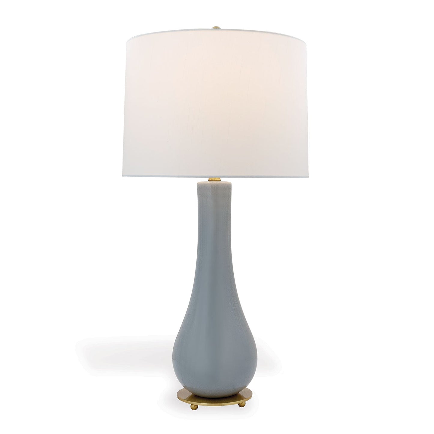 Port 68 Florence Smoke Classic Table Lamp with White Round Hardback Shade