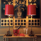 Port 68 Franco Red Buffet 40" Table Lamp with Hardback Drum Shade