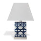 Port 68 Gazebo Navy Set of 2 Mini Table Lamp with White Rectangle Hardback Shade