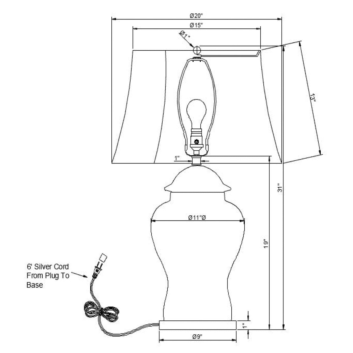 Port 68 Georgia Blue Lamp 31" Table Lamp with Softback Empire Shade