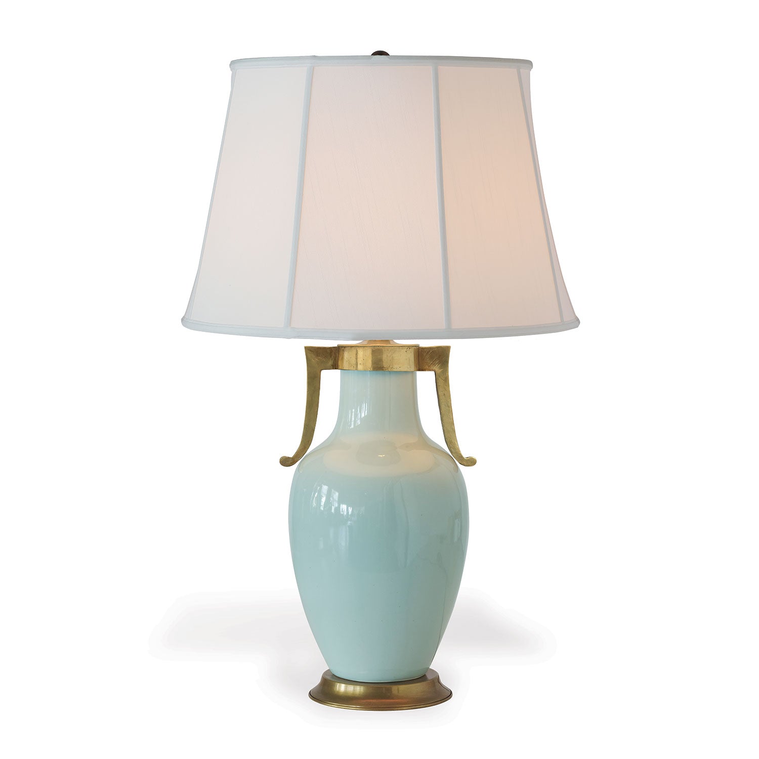 Port 68 Glenda Celadon Table Lamp with White Softback Empire Shade