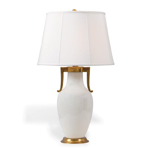 Port 68 Glenda Cream Table Lamp with White Softback Empire Shade