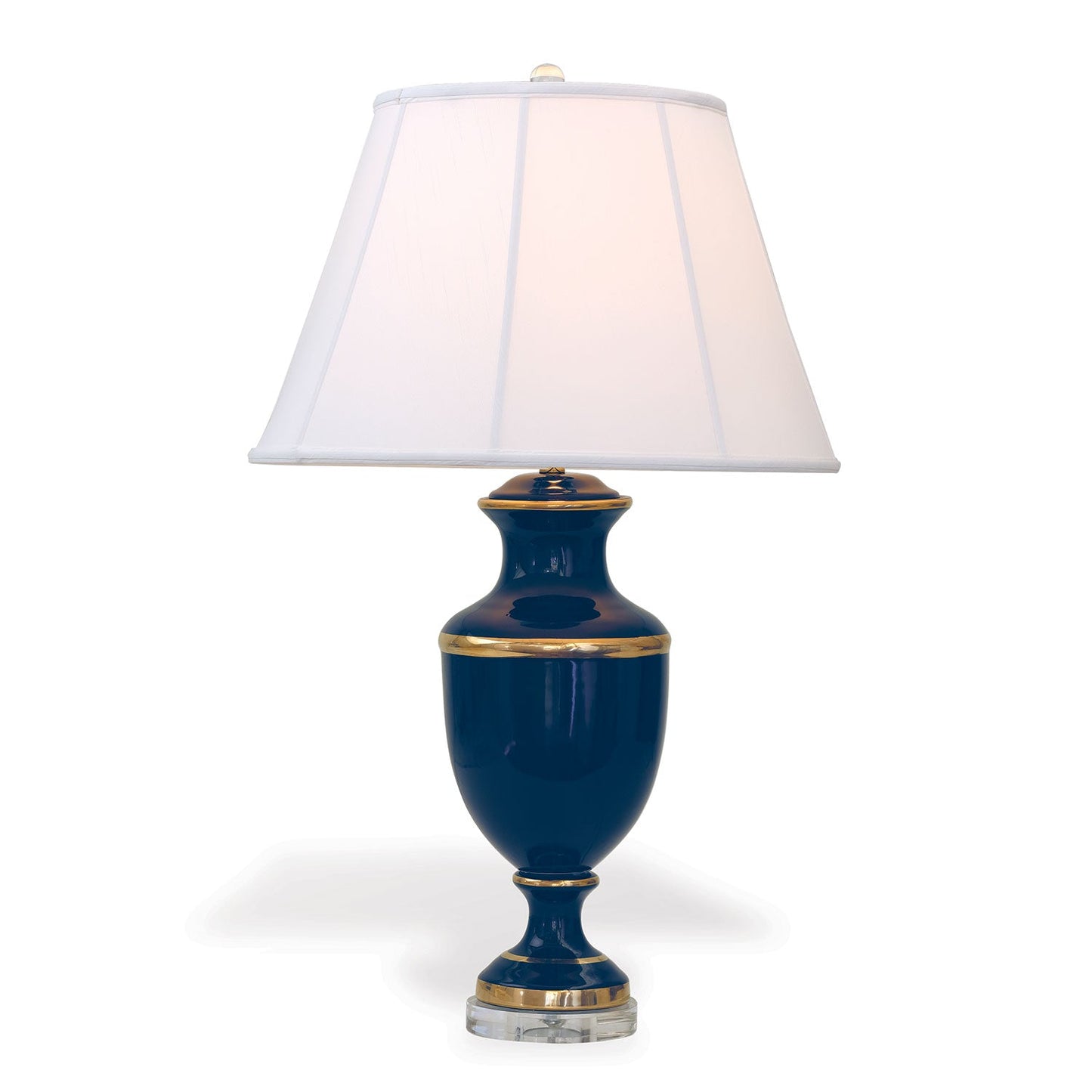 Port 68 Greenwich Indigo Classic Table Lamp with White Softback Empire Shade