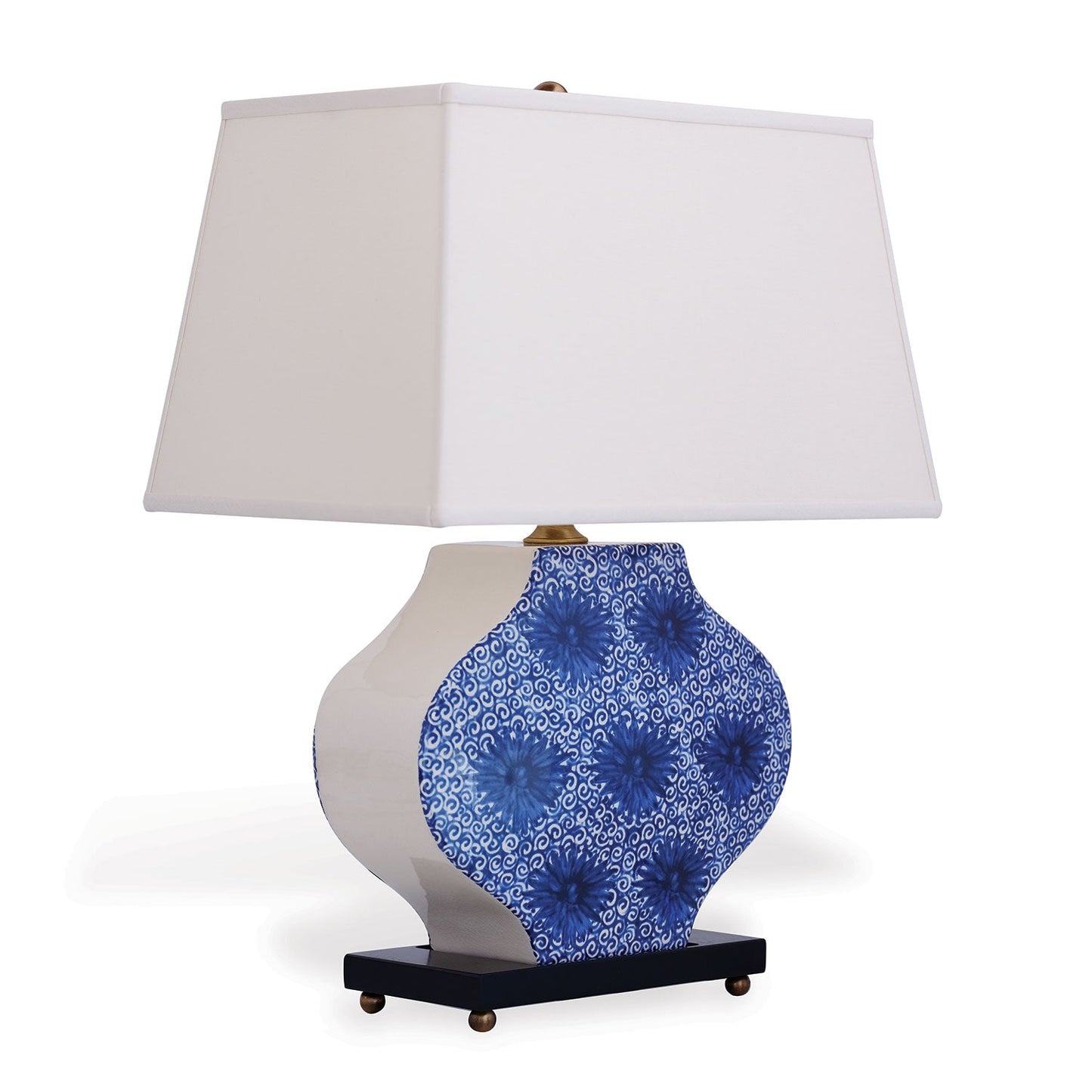 Port 68 Hannah Blue Modern Table Lamp with Rectangle Softback Shade